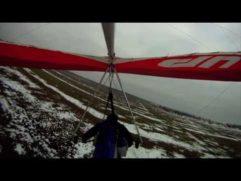 Hang gliding (winch tow) in Altes Lager Berlin Jan...