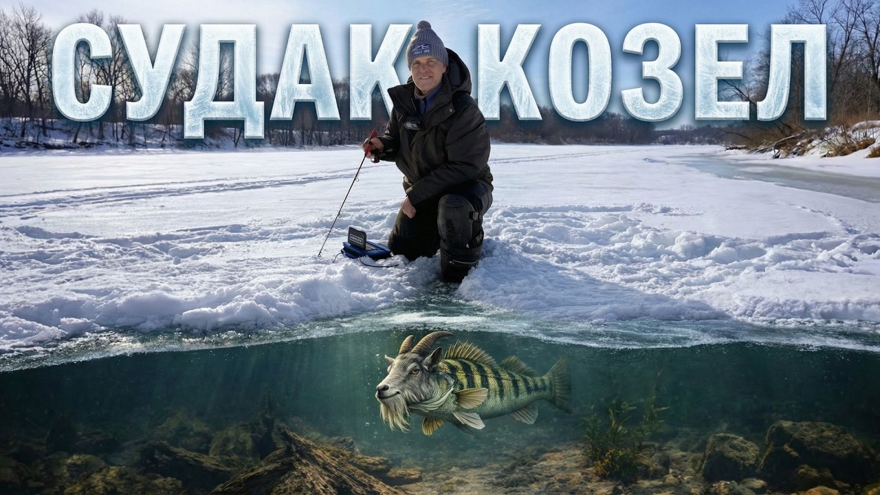 СУДАК КОЗЕЛ! Тонны судака забились в лютый коряжник Зимняя рыбалка на реке