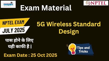 5G Wireless Standard Design Exam Study Material | NPTEL July 2025 Preparation