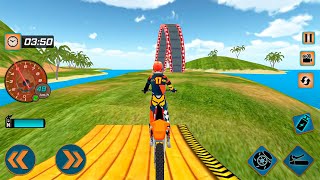 Fearless Beach Bike Stunts Rider Stunt Mode - #3 Motor Bike Games Android Gameplay screenshot 1
