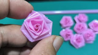 Diy Tiny Rose Flower Demo Using 1 Pc Drinking Straw