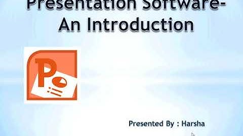 Presentation Software - An Introduction (Lecture -1)