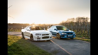 スバルWRX STI GC8 NissanSkyline Subaru impreza 22b v Nissan Skyline R34 - YouTube