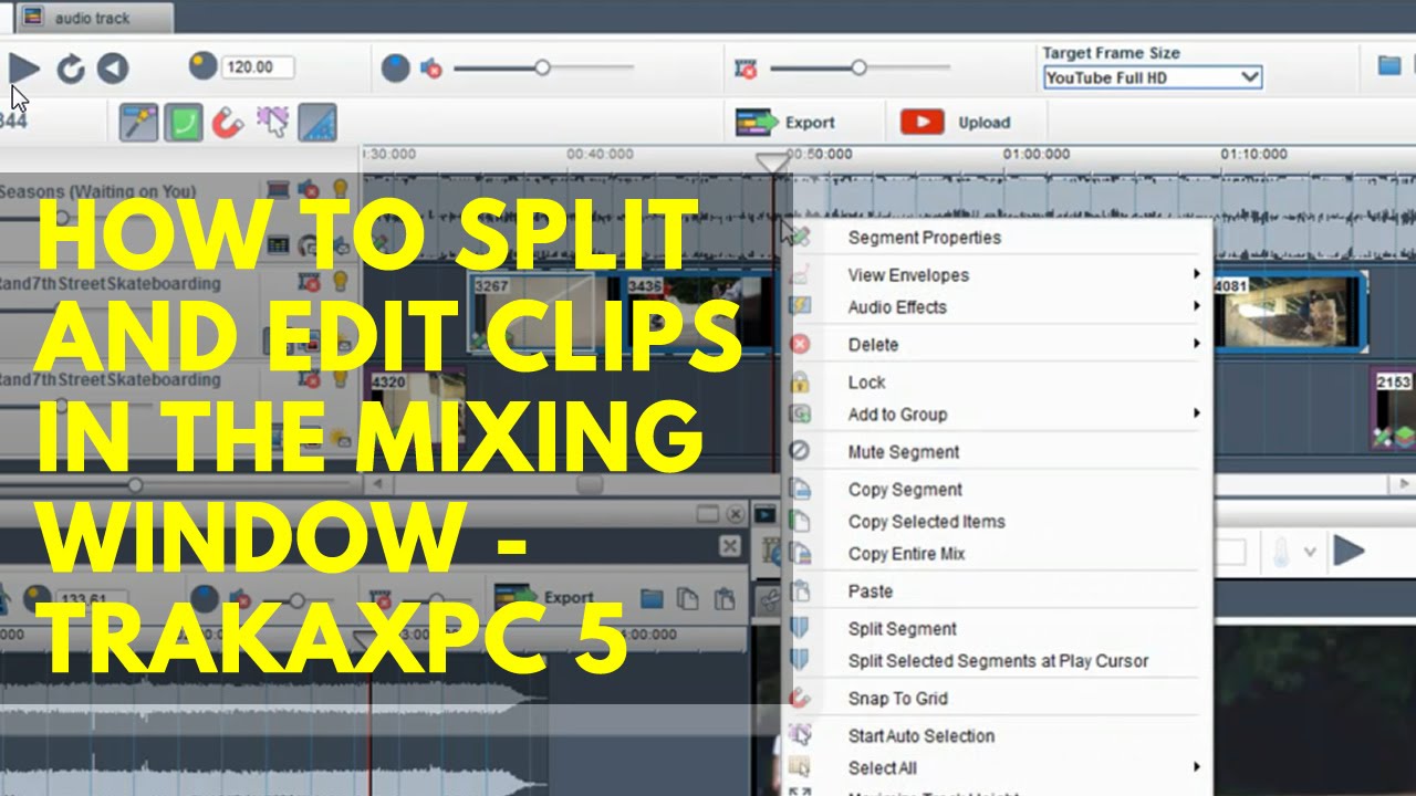 Split Window File Transfer How to split and edit files in the Mixing Window - trakaxPC 5 - YouTube