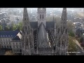 Abbatiale Saint Ouen de Rouen en vue aérienne par drone