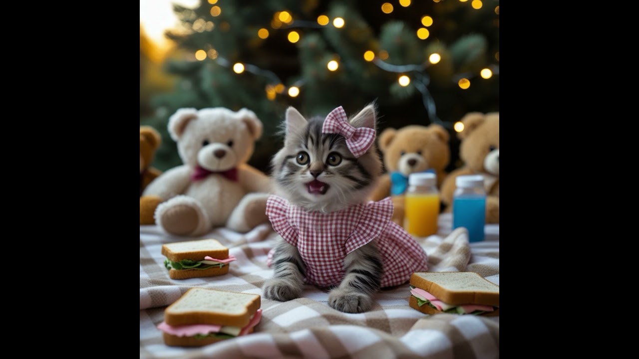 This is what the adorable kitten does for a picnic day🥪😸