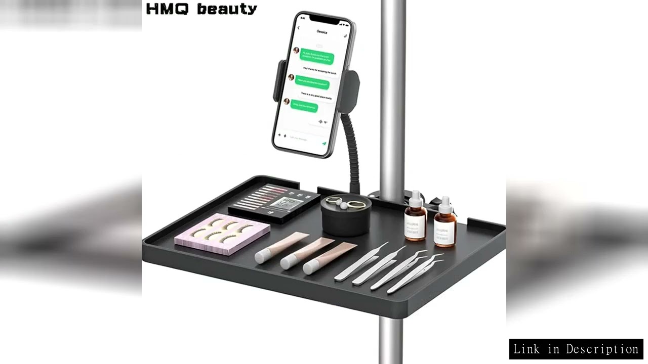 Adjustable Lash Tray Holder for Ring Light – Clip-On Organizer Stand with Phone Holder for Eyelash E