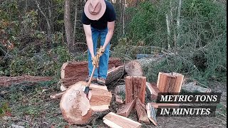  Wood Bullet axe splits metric tons within minutes...part 2