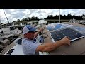 SOLAR!!! Part2 on a boat mounting the panels on my Bimini top NO holes in Canvas part 2