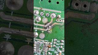 replace capacitor and renew track pcb #repair #pcb #line #electronic