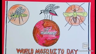 world Mosquito day poster easy drawing|world malaria day easy drawing|Dengue Awareness posterdrawing