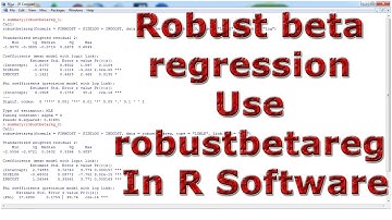 Robust beta regression Use robustbetareg With (In) R Software
