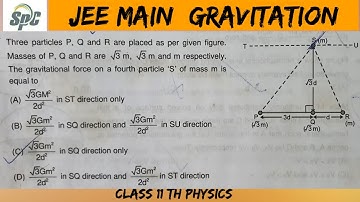 Three particles P, Q and R are placed as per given figure.  Masses of P, Q and R are root 3m ,root 3
