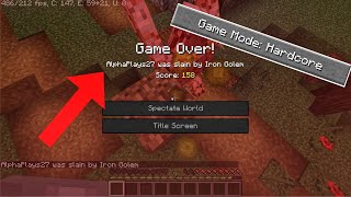 I got one tapped by an iron golem... (Minecraft Hardcore Death)