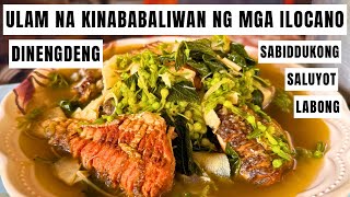Dinengdeng na Labong, Saluyot, at Sabidukong with Fried Bangus