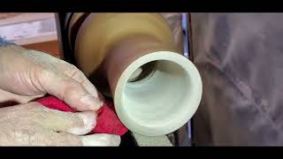 WOOD TURNING A SPLATTERED VASE