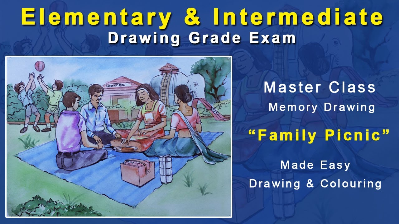 Family Picnic Memory Drawing Elementary & Intermediate Drawing