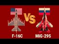 🇺🇸 F-16C vs 🇷🇺 MiG-29S | Full Fighter Jet Comparison #f16 #mig29 #aircraft #fighteraircraft
