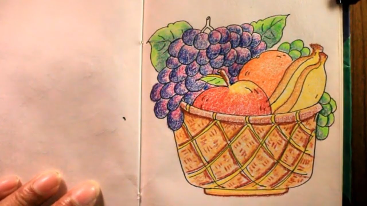 how to draw fruits busket/still life/fruits busket drawing - YouTube