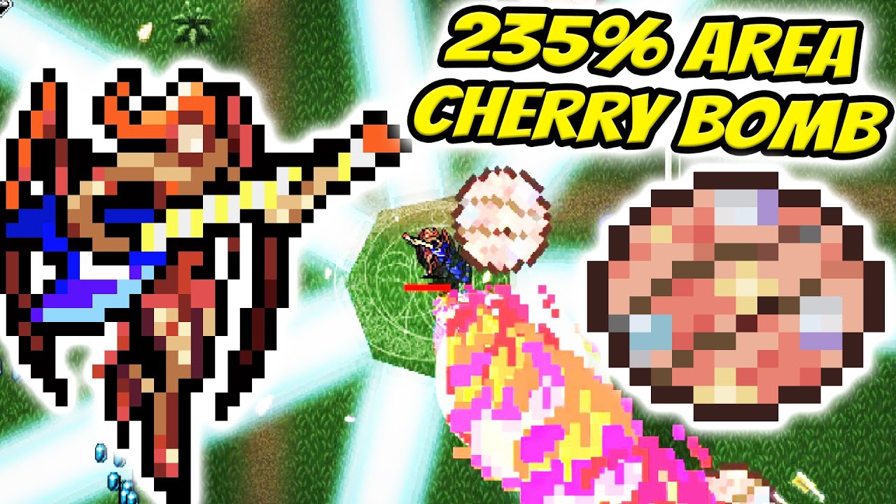 Giant Rare Cherry Bomb With 235 Area On Concetta in Vampire Survivors