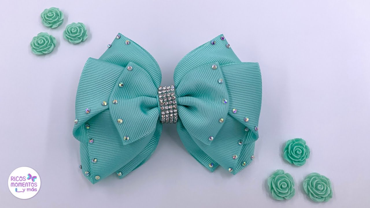 Cómo hacer moños con listón de 5 cm / moños para niñas / lazos para el cabello / moños fáciles