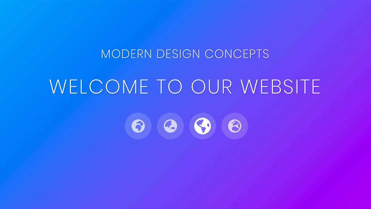 Full Screen Gradient Landing Page with HTML5, CSS3, Bootstrap 4, & Font Awesome