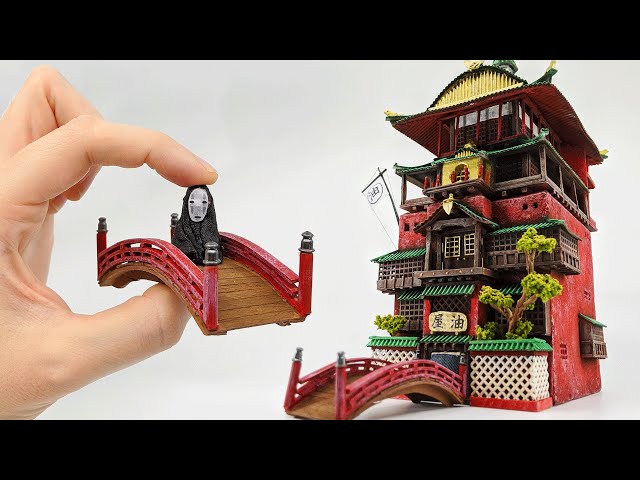 Miniature Spirited Away Bath House made from Scratch //  Studio Ghibli Crafts class=