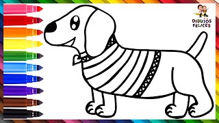 Dibuja y Colorea Un Lindo Perro Arcoiris 🐶🐕🐾🌈 Dibujos Para Niños