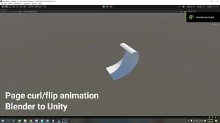 Game engine supported Page curl animation, from Blender to Unity