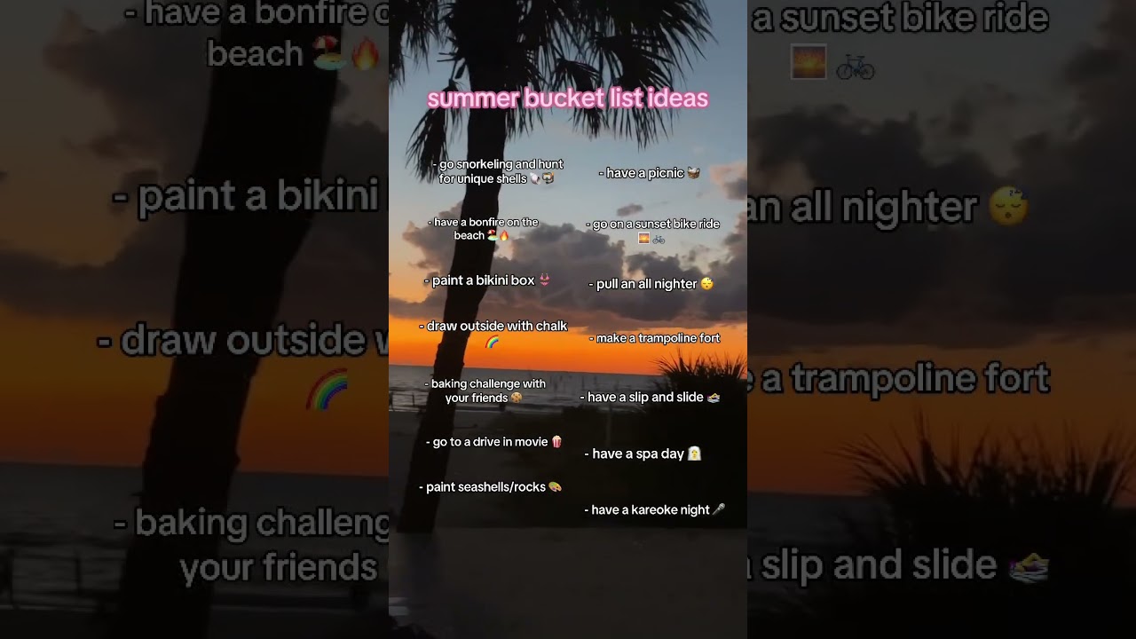 Summer Bucket List Ideas 🌊🌈🌞 