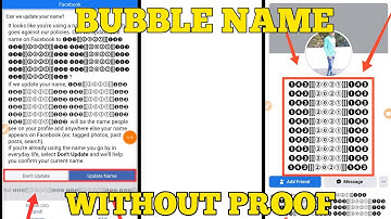 HOW TO MAKE BUBBLE NAME FACEBOOK ACCOUNT WITHOUT PROOF 2021