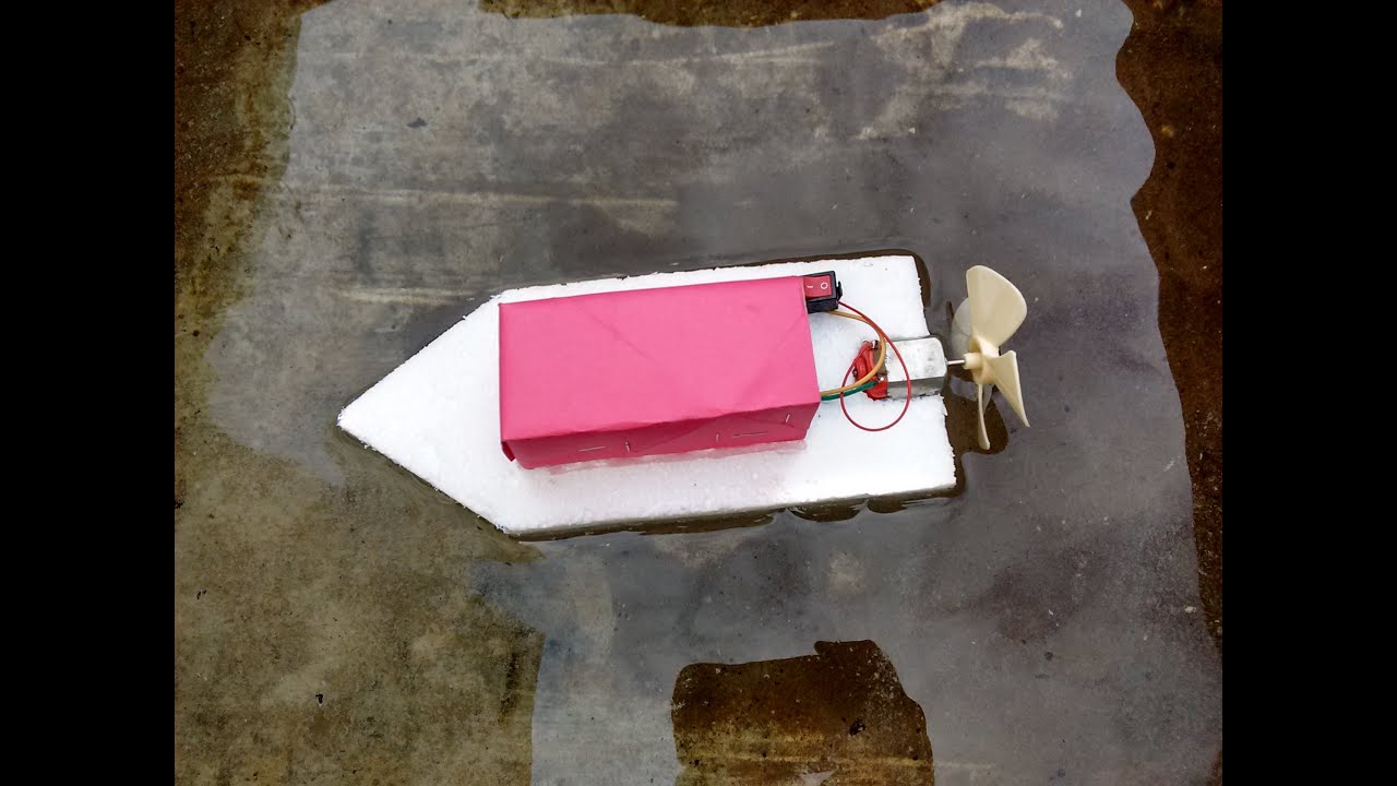 How to Make a Homemade Toy Motor Boat: Simple &amp; Easy - YouTube