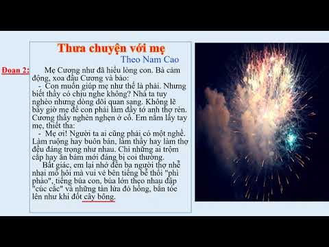 Lớp 4 - Tuần 9 - Tập đọc - Bài: Thưa chuyện với mẹ