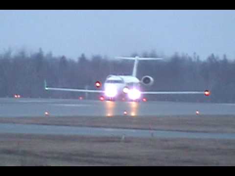 An Air Canada Jazz CRJ (Canadair Regional Jet) 100, departing Halifax Stanfield International Airport on 21 November, 2009.