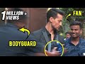 Tiger shroff saves fan from bodyguard clicks selfie