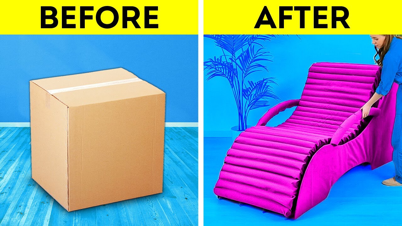 Chaise Longue Made Of Cardboard || Smart Cardboard Projects