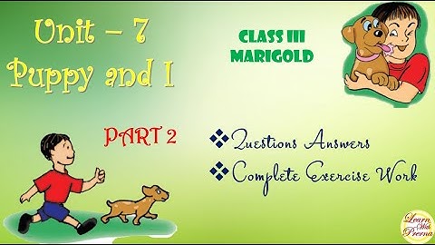 Poem: "Puppy and I"| Unit 7 | English, Class 3rd |Questions Answers| Complete Exercise Work | NCERT