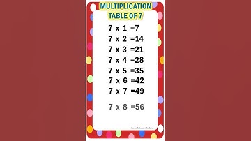Table of 7 |Multiplication Table of 7 |Multiplication Tables |Times Table |Maths Tables #shorts