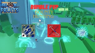 Rumble + god human + cursed dual katana (bounty hunting) | Blox Fruits