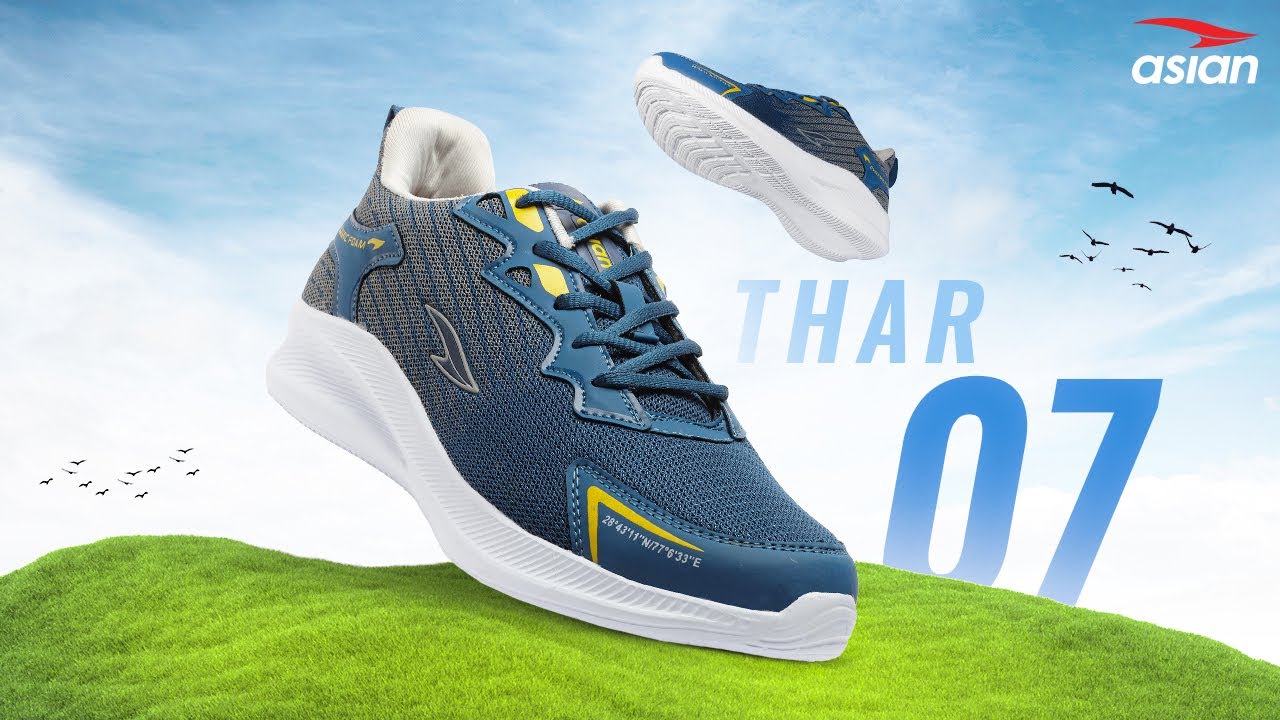 Asian Thar-07 Running Shoes | Breathable Mesh Upper | Soft Cushion Tech ...