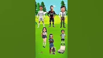 WHOSE IS EACH THING❓ Ronaldo, Messi, Mr Beast⁉️🤗 #shorts​ #usa #english #cartoon #trendingshorts