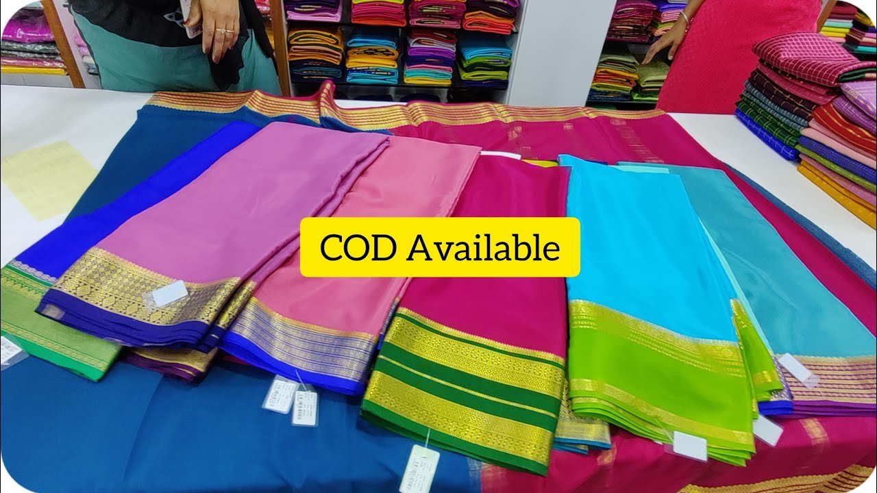 COD Avl Bangalore Wholesale Pure Mysore Silk Sarees Kanjivaram Silk