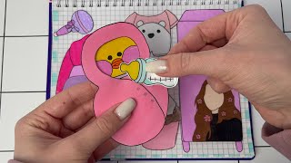 [🌸paper diy🌸] Babysitting 👶🏻 🍼 BABY CARE tutorial 아기 돌 보기 asmr 종이놀이