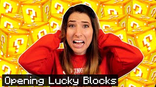 Opening LUCKY and UNLUCKY blocks in Minecraft