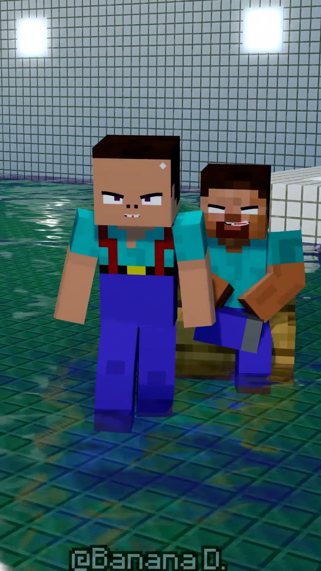 herobrine Team vs ice cream JJ Sister Cringe Battle ?in BACKROOM Level 2 Water Park