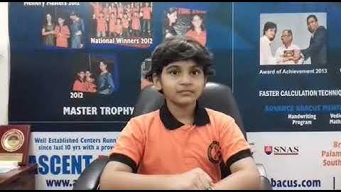 Addition is fun at Ascent Abacus & Brain Gym ! Double digit addition  demo by Aarna Niti Pushkar !!