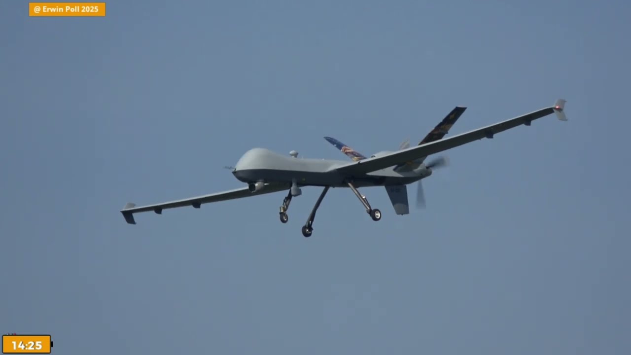 Ramstein Flag Leeuwarden Airbase 'Reaper01' MQ-9 Drone 306sqn RNLAF Arrival 27 Maart 2025