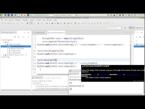 16 Java advanced StrinBuffer ensureCapacity التحقق من توفير السعة