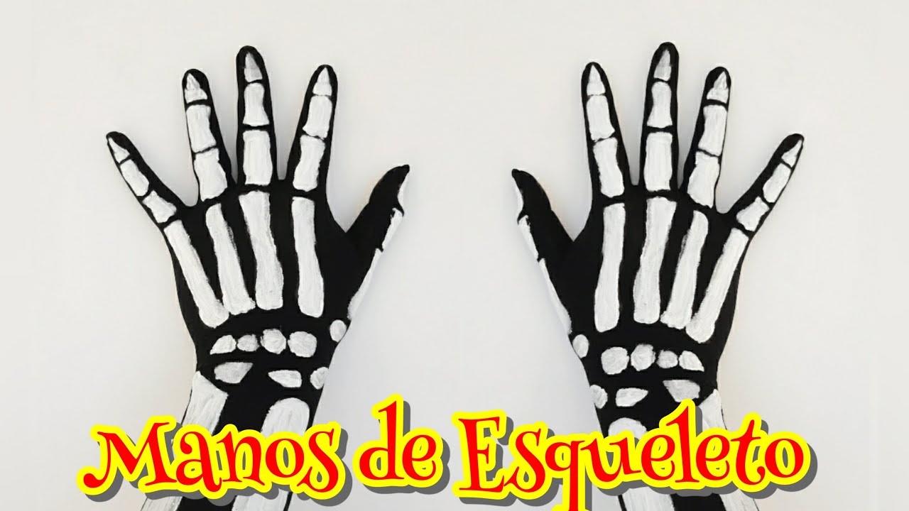 Manos de Esqueleto | Maquillaje | Huesos Mano |  Skeleton Hands Body Paint | Mini Kids