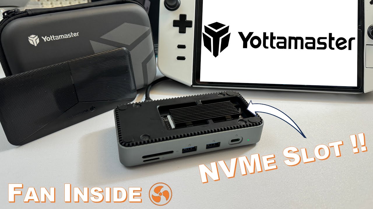 Yottamaster Aluminum USB C Hub with M.2 NVMe SSD Enclosure, 10-in-1 USB C Docking Station 10Gbps for NVMe PCI-E M.2 SSD, Support 100W Charging, 4K HDMI, RJ45, 4 USB Ports, Audio, SD/TF
